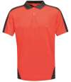 RG424 TRS174 Regatta Contrast Quick Wicking Piqué Polo Shirt Black / Classic Red colour image